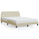 vidaXL Cadre de lit Dover crème 120x200 cm tissu