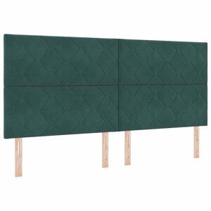vidaXL Lit à ressort LED avec matelas Vert foncé 200 x 200 cm tissu