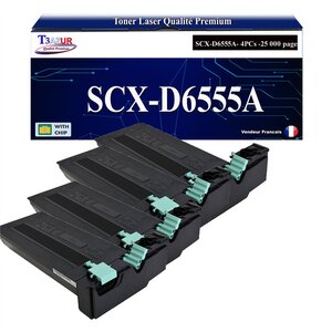 T3AZUR - 4x Toners compatibles avec Samsung SCX-D6555A SCXD6555A pour Samsung SCX6545N SCX6545NG SCX6545NX SCX6555N SCX6555NG SCX6555NX SCX6811CO