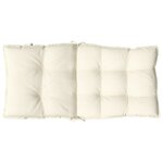 vidaXL Coussins de chaise à dossier bas lot de 4 crème tissu oxford
