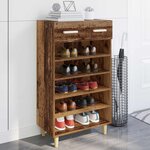 vidaXL Cabinet à chaussures avec tiroir Bois ancien 60 x 35 x 105 cm
