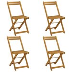 vidaXL Chaises de jardin pliantes 4 pc Naturel Bois d'Acacia Massif