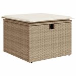 vidaXL Salon de jardin avec coussins 5 Pièces beige résine tressée