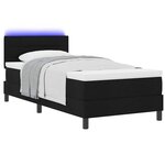 vidaXL Lit à ressorts avec matelas Noir 90 x 200 cm tissu