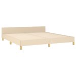vidaXL Cadre de lit avec tête de lit Crème 180 x 200 cm Tissu