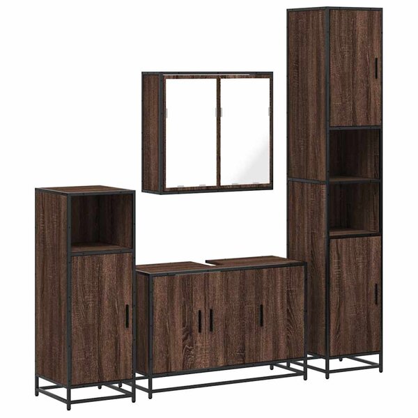 vidaXL Ensemble de meubles de salle de bain 4 Pièces chêne marron
