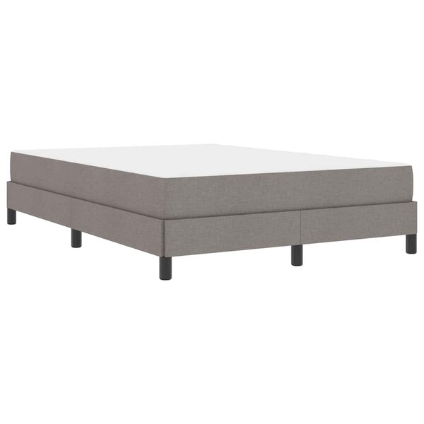 vidaXL Lit à ressorts avec matelas Taupe 140 x 200 cm tissu