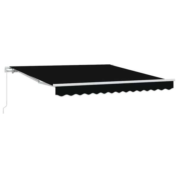 vidaXL Auvent Rétractable Noir 350 x 250 cm tissu