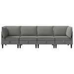 vidaXL Ensemble de meubles pour le salon 4 Pièces Gris foncé Tissu