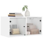 vidaXL Armoire murale avec portes en verre blanc 68 5x37x35 cm