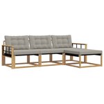 vidaXL Ensemble de canapés d'extérieur 4 pc Blanc et gris clair