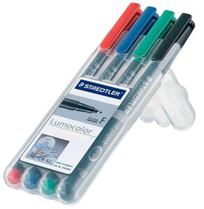 Lot de 4 Lumocolor marqueur non-permanent 316F Assortis x 10 STAEDTLER