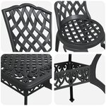 vidaXL Ensemble de salle à manger de jardin 7 pièces en aluminium coulé noir