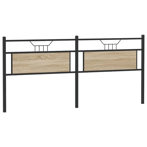 vidaXL Tête de lit chêne sonoma 193 cm bois d'ingénierie et acier