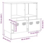 vidaXL Buffet noir 68x39x73 5 cm acier laminé à froid