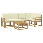 vidaXL Ensemble de canapés d'extérieur 6 Pièces Blanc et crème