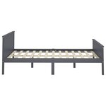 vidaXL Cadre de lit Gris Bois de pin massif 140x200 cm