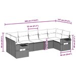 vidaXL Salon de jardin avec coussins 7 Pièces gris clair résine tressée