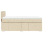 vidaXL Sommier à lattes de lit avec matelas Crème 100x200 cm Tissu