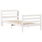 vidaXL Cadre de lit avec tête de lit sans matelas blanc 90x190 cm