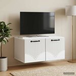 vidaXL Meuble TV mural Blanc 59 5 x 41 x 30 cm Bois d'ingénierie
