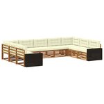vidaXL Ensemble de canapés d'extérieur 9 pc Naturel et Crème