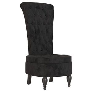 vidaXL Chaise à dossier haut noir velours conception de bouton