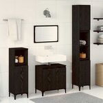 vidaXL Ensemble de mobilier de salle de bain avec stockage 3 Pièces Noir
