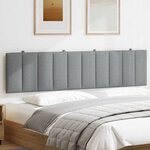 vidaXL Coussin de tête de lit Hanko gris clair 200 cm tissu