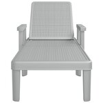 vidaXL Chaise longue réglable en hauteur à 4 positions polypropylène