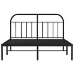 vidaXL Cadre de lit métal sans matelas avec tête de lit noir 150x200cm