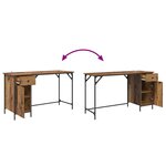 vidaXL Bureau d'ordinateur avec tiroir Bois Ancien 131 x 48 x 75 cm