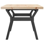vidaXL Table basse cadre en Y 80x50x40 5cm bois de pin massif et fonte