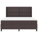 vidaXL Lit à ressorts avec matelas & LED Marron Foncé 180x200 cm Tissu