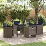 vidaXL Ensemble de salle à manger pour jardin 5 Pièces Gris Poly rotin