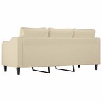 vidaXL Canapé à 3 places Crème 180 cm Tissu
