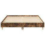 vidaXL Cadre de lit sans matelas chêne fumé 150x200 cm bois ingénierie