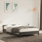 vidaXL Cadre de lit avec tête de lit Gris foncé 120x200 cm Velours