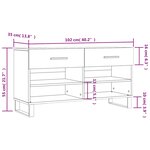 vidaXL Banc à chaussures gris béton 102x35x55 cm bois d'ingénierie