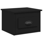vidaXL Table de chevet murale noir 41 5x36x28 cm