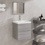 vidaXL Armoire lavabo de salle de bain et bassin et miroir sonoma gris