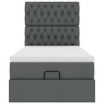vidaXL Cadre de lit ottoman avec matelas gris foncé 100x200 cm tissu
