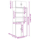 vidaXL Armoire de rangement gris béton 80x42 5x225cm bois d'ingénierie