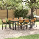 vidaXL Chaise de jardin 8 Pièces Marron 56 x 57 x 87 cm