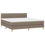 vidaXL Sommier à lattes de lit avec matelas LED Taupe 160x200 cm Tissu
