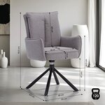 Chaise oeuf moderne tissu gris
