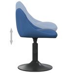 vidaXL Chaises pivotantes à manger lot de 2 bleu velours