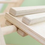 Jeu d'équilibre et motricité PIKY - bois naturel et multicolore pastel