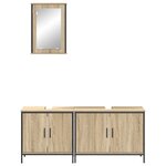 vidaXL Ensemble de meubles de salle de bain de 3 pièces en bois d'ingénierie chêne