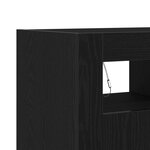 Buffet vidaXL avec lumières LED  Chêne noir  80x35x75 cm  Bois d'ingénierie